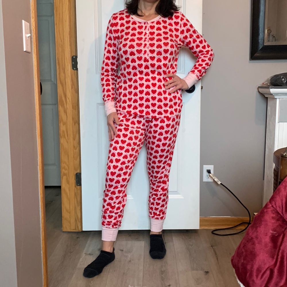 Kate Spade heart pajamas. Size medium. Used but good condition